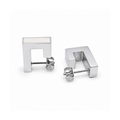 PM100 – Silver Architectural Square MOP Stud Minđuše