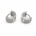 PM139 – Silver Iced Out Pavé Huggie Minđuše