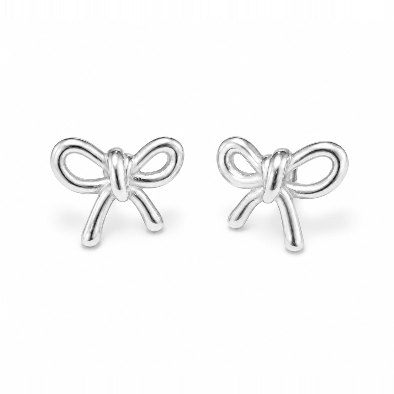 PM091 – Silver Ribbon Knot Stud Minđuše