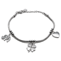 PN004 – Silver Ball Spacer Snake Chain 3-Charm Narukvica
