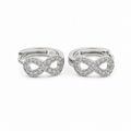 PM006 Silver Infinity Cirkoni Huggie Minđuše od hirurškog čelika