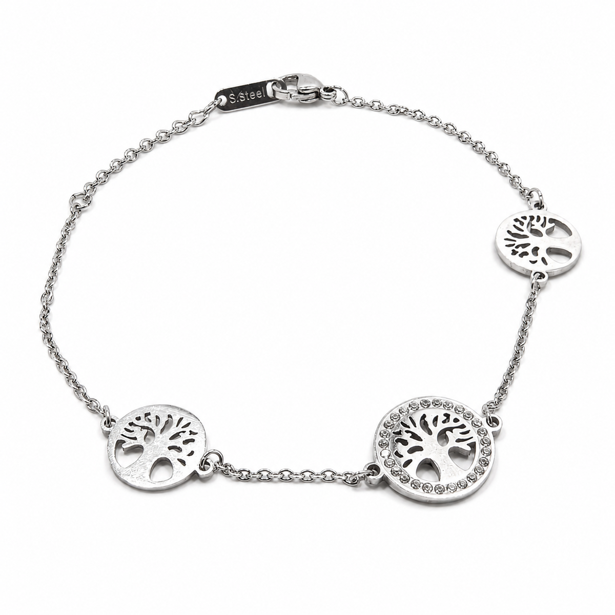 PN002 – Silver Tree of Life Triple Station Chain Narukvica
